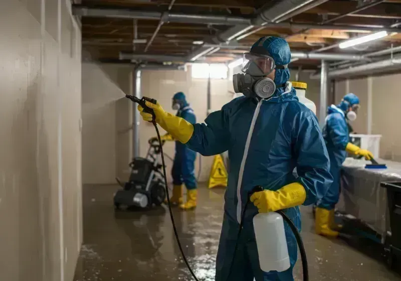 Basement Sanitization and Antimicrobial Treatment process in Lavalette, WV