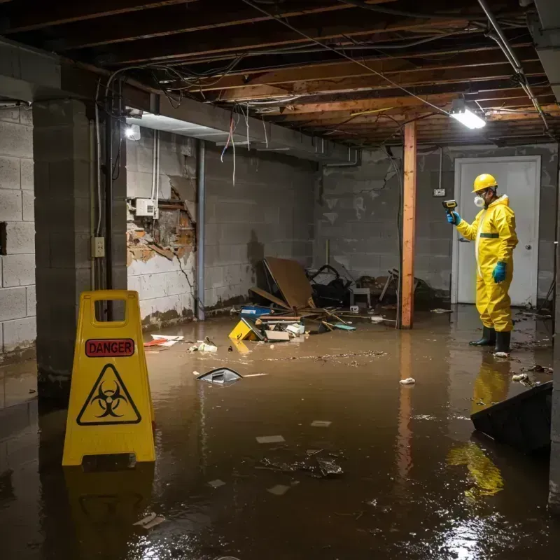 Flooded Basement Electrical Hazard in Lavalette, WV Property